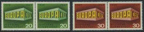 BUND 1969 Michel-Nummer 0583-0584 postfrisch SATZ(2) horiz.PAARE