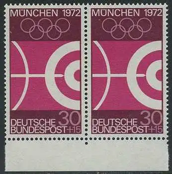 BUND 1969 Michel-Nummer 0589 postfrisch horiz.PAAR RAND unten