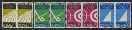 BUND 1969 Michel-Nummer 0587-0590 postfrisch SATZ(4) horiz.PAARE