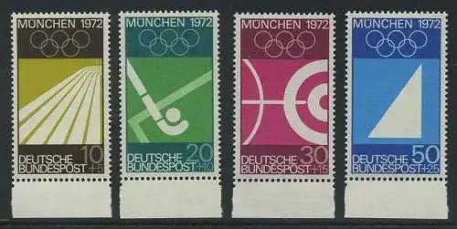 BUND 1969 Michel-Nummer 0587-0590 postfrisch SATZ(4) EINZELMARKEN RÄNDER unten