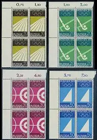 BUND 1969 Michel-Nummer 0587-0590 postfrisch SATZ(4) BLÖCKE ECKRAND oben links