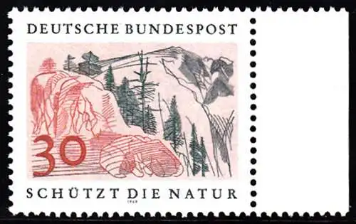 BUND 1969 Michel-Nummer 0593 postfrisch EINZELMARKE RAND rechts