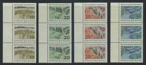 BUND 1969 Michel-Nummer 0591-0594 postfrisch SATZ(4) vert.STRIPS(3) RÄNDER links