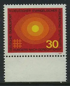 BUND 1969 Michel-Nummer 0595 postfrisch EINZELMARKE RAND unten