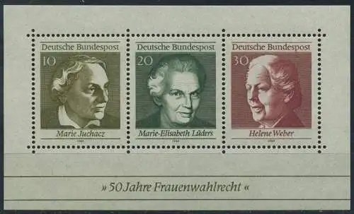 BUND 1969 Michel-Nummer 0596-0598 postfrisch BOGEN(3) -Blockausgabe 5-