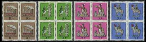 BUND 1969 Michel-Nummer 0604-0607 postfrisch SATZ(4) BLÖCKE