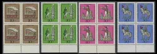 BUND 1969 Michel-Nummer 0604-0607 postfrisch SATZ(4) BLÖCKE RÄNDER unten