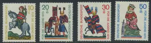 BUND 1970 Michel-Nummer 0612-0615 postfrisch SATZ(4) EINZELMARKEN
