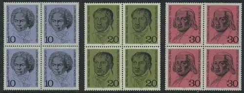 BUND 1970 Michel-Nummer 0616-0618 postfrisch SATZ(3) BLÖCKE