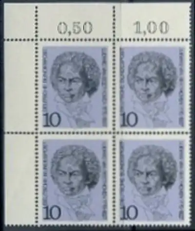 BUND 1970 Michel-Nummer 0616 postfrisch BLOCK ECKRAND oben links