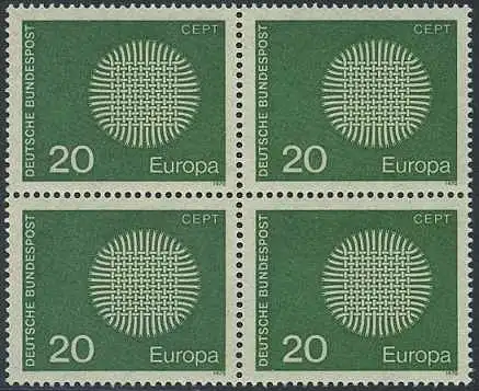 BUND 1970 Michel-Nummer 0620 postfrisch BLOCK