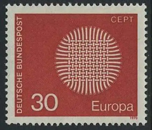 BUND 1970 Michel-Nummer 0621 postfrisch EINZELMARKE