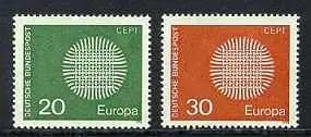 BUND 1970 Michel-Nummer 0620-0621 postfrisch SATZ(2) EINZELMARKEN