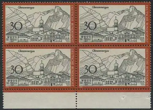 BUND 1970 Michel-Nummer 0622 postfrisch BLOCK RÄNDER unten