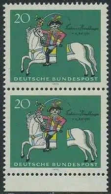 BUND 1970 Michel-Nummer 0623 postfrisch vert.PAAR RAND unten