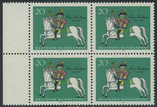 BUND 1970 Michel-Nummer 0623 postfrisch BLOCK RÄNDER links