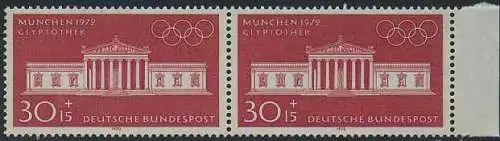 BUND 1970 Michel-Nummer 0626 postfrisch horiz.PAAR RAND rechts