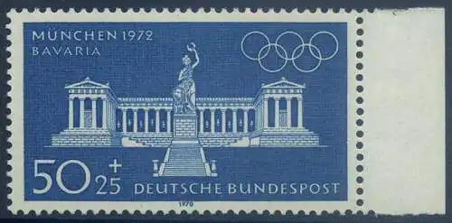 BUND 1970 Michel-Nummer 0627 postfrisch EINZELMARKE RAND rechts