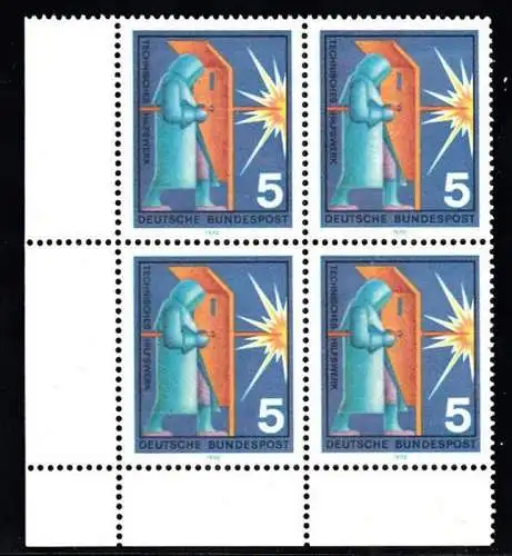 BUND 1970 Michel-Nummer 0629 postfrisch BLOCK ECKRAND unten links