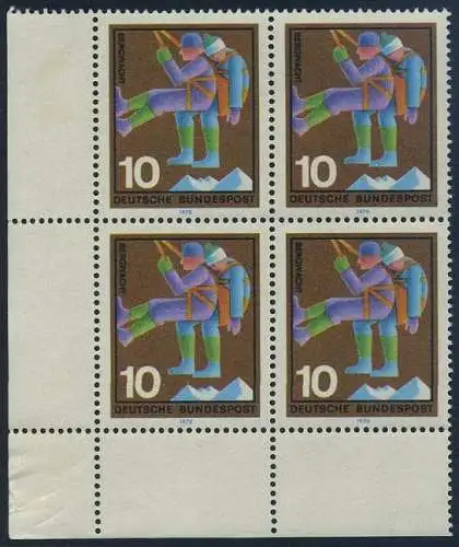 BUND 1970 Michel-Nummer 0630 postfrisch BLOCK ECKRAND unten links