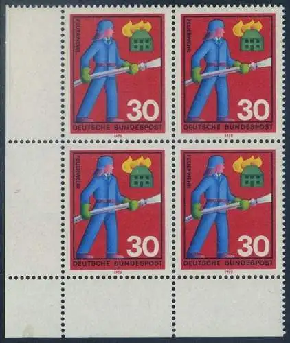 BUND 1970 Michel-Nummer 0632 postfrisch BLOCK ECKRAND unten links