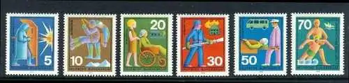 BUND 1970 Michel-Nummer 0629-0634 postfrisch SATZ(6) EINZELMARKEN