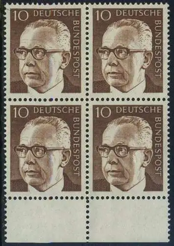 BUND 1970 Michel-Nummer 0636 postfrisch BLOCK RÄNDER unten