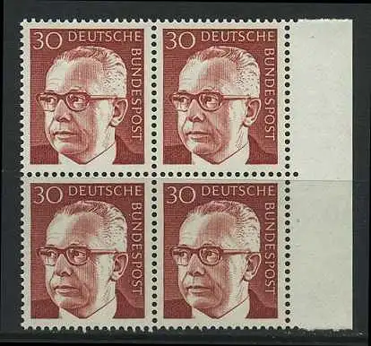 BUND 1970 Michel-Nummer 0638 postfrisch BLOCK RÄNDER rechts