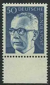 BUND 1970 Michel-Nummer 0640 postfrisch EINZELMARKE RAND unten