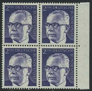 BUND 1970 Michel-Nummer 0645 postfrisch BLOCK RÄNDER rechts