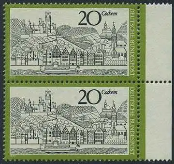 BUND 1970 Michel-Nummer 0649 postfrisch vert.PAAR RAND rechts