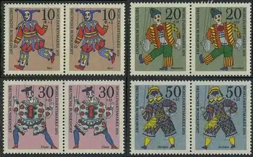 BUND 1970 Michel-Nummer 0650-0653 postfrisch SATZ(4) horiz.PAARE