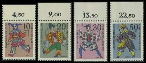 BUND 1970 Michel-Nummer 0650-0653 postfrisch SATZ(4) EINZELMARKEN RÄNDER oben (d)