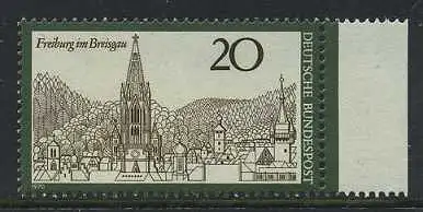 BUND 1970 Michel-Nummer 0654 postfrisch EINZELMARKE RAND rechts