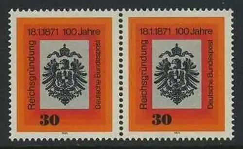 BUND 1971 Michel-Nummer 0658 postfrisch horiz.PAAR