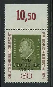 BUND 1971 Michel-Nummer 0659 postfrisch EINZELMARKE RAND oben (a)