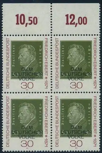 BUND 1971 Michel-Nummer 0659 postfrisch BLOCK RÄNDER oben