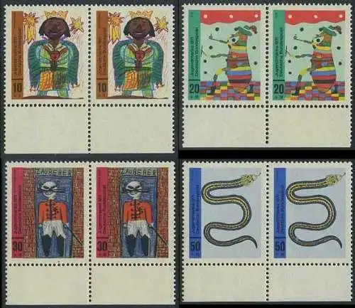 BUND 1971 Michel-Nummer 0660-0663 postfrisch SATZ(4) horiz.PAARE RÄNDER unten