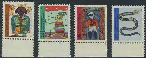 BUND 1971 Michel-Nummer 0660-0663 postfrisch SATZ(4) EINZELMARKEN RÄNDER unten