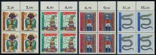 BUND 1971 Michel-Nummer 0660-0663 postfrisch SATZ(4) BLÖCKE RÄNDER oben