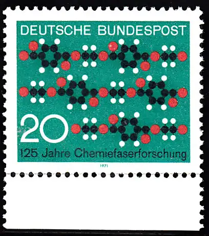 BUND 1971 Michel-Nummer 0664 postfrisch EINZELMARKE RAND unten