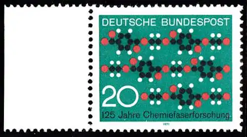 BUND 1971 Michel-Nummer 0664 postfrisch EINZELMARKE RAND links