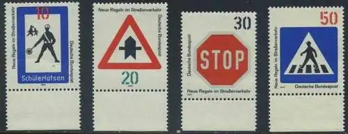 BUND 1971 Michel-Nummer 0665-0668 postfrisch SATZ(4) EINZELMARKEN RÄNDER unten