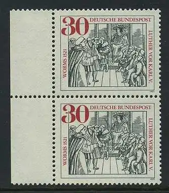 BUND 1971 Michel-Nummer 0669 postfrisch vert.PAAR RAND links