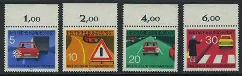 BUND 1971 Michel-Nummer 0670-0673 postfrisch SATZ(4) EINZELMARKEN RÄNDER oben (a)