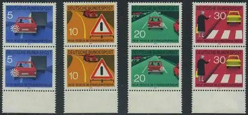 BUND 1971 Michel-Nummer 0670-0673 postfrisch SATZ(4) vert.PAARE RÄNDER unten
