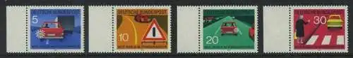 BUND 1971 Michel-Nummer 0670-0673 postfrisch SATZ(4) EINZELMARKEN RÄNDER links