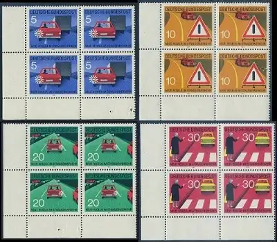 BUND 1971 Michel-Nummer 0670-0673 postfrisch SATZ(4) BLÖCKE ECKRAND unten links