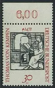 BUND 1971 Michel-Nummer 0674 postfrisch EINZELMARKE RAND oben (b)