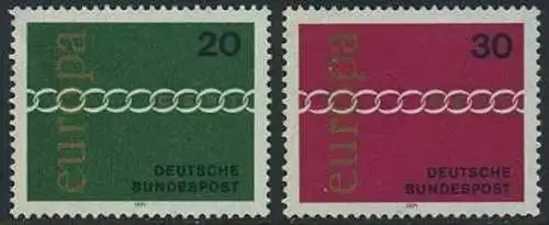 BUND 1971 Michel-Nummer 0675-0676 postfrisch SATZ(2) EINZELMARKEN